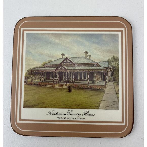 Vintage Pimpernel Acrylic & Cork Coasters - Australian Country Homes - Set of 6 - Picture 7 of 12